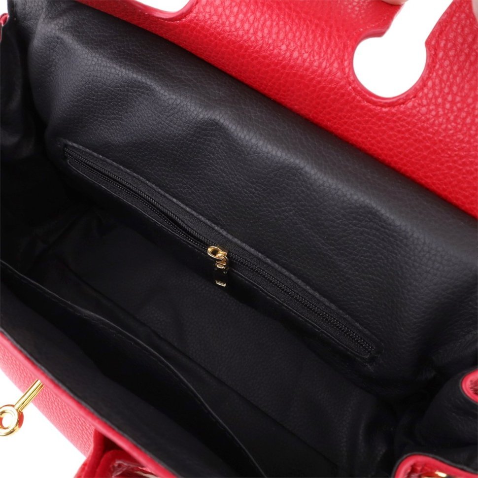 Повседневная женская сумка из качественного кожзама с маленькой ручкой Vintage красного цвета 97610 modnotak фото №5