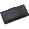 Крупный кожаный кошелек черного цвета с хлястиком на магните Grande Pelle 67810 - 3