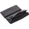 Крупный кожаный кошелек черного цвета с хлястиком на магните Grande Pelle 67810 - 6