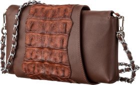 Клатч из натуральной кожи крокодила коричневого цвета CROCODILE LEATHER (024-18245)