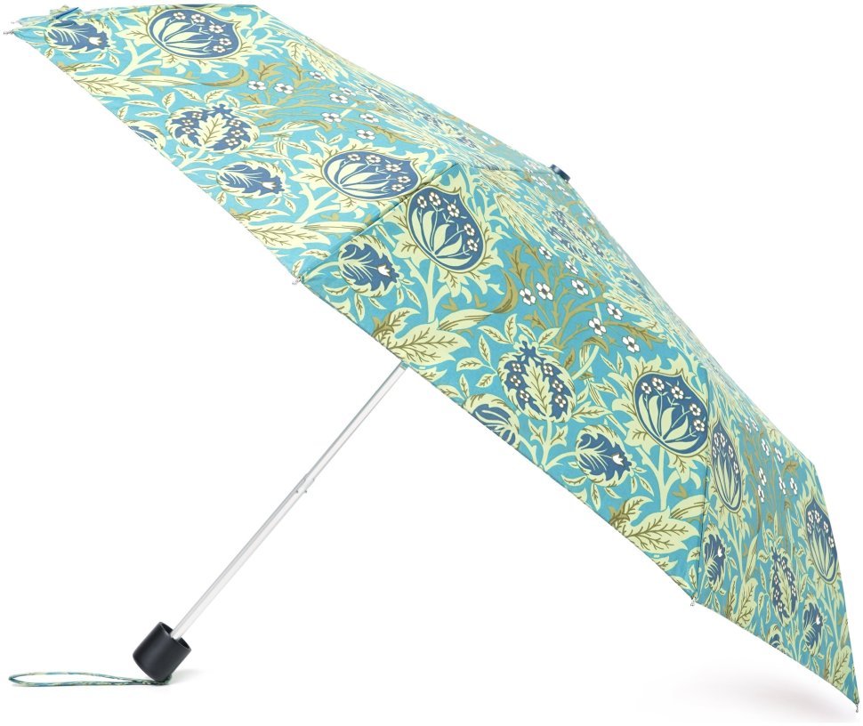 Женский зонт Fulton L907-041444 Morris & Co Minilite-2 UV Elmcote (механика, складной, разноцветный с узором цветов) 108010 modnotak фото №1