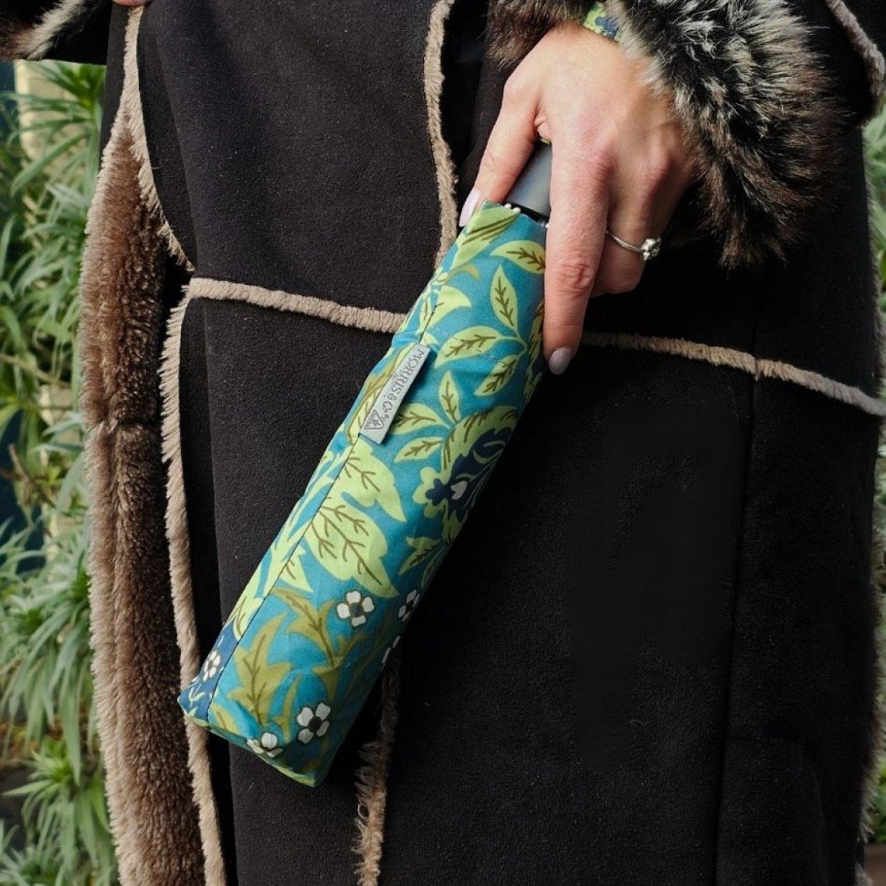 Женский зонт Fulton L907-041444 Morris & Co Minilite-2 UV Elmcote (механика, складной, разноцветный с узором цветов) 108010 modnotak фото №7