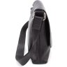 Черная мужская сумка маленького размера из натуральной кожи на плечо Grande Pelle (19318) - 2