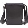 Черная мужская сумка маленького размера из натуральной кожи на плечо Grande Pelle (19318) - 3