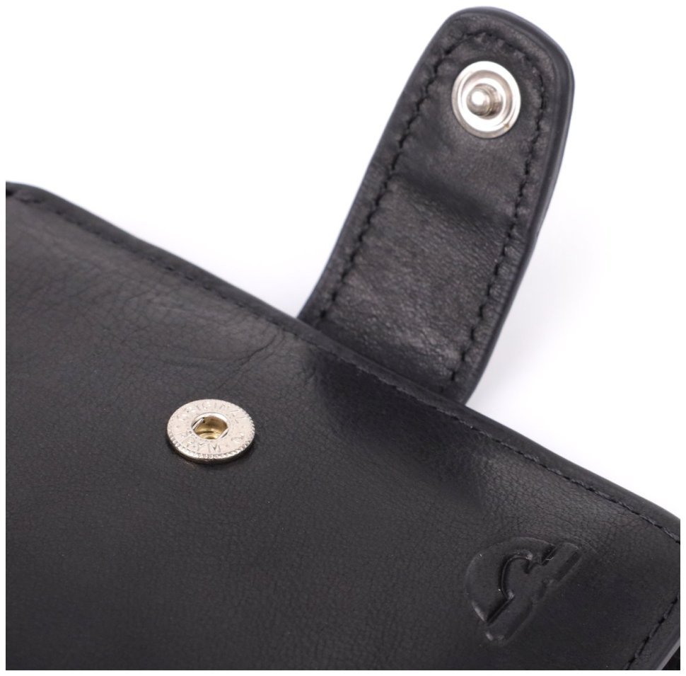 Вместительный кожаный картхолдер со скрытым отделением для карт с RFID-защитой Tony Perotti черного цвета 108110 modnotak фото №8