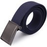 Синій текстильний чоловічий ремінь під штани або джинси з пряжкою-автомат Vintage 2420580 - 2