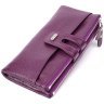 Повседневный женский кошелек из натуральной кожи с отделением для телефона на кнопке CANPELLINI фиолетового цвета 108510 modnotak фото - 1
