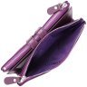 Повседневный женский кошелек из натуральной кожи с отделением для телефона на кнопке CANPELLINI фиолетового цвета 108510 modnotak фото - 7