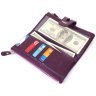 Повседневный женский кошелек из натуральной кожи с отделением для телефона на кнопке CANPELLINI фиолетового цвета 108510 modnotak фото - 10