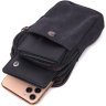 Маленькая мужская сумка-чехол на пояс из черного текстиля Vintage 2422223 - 5