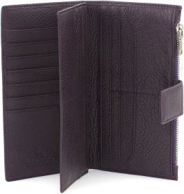 Фиолетовый женский купюрник из натуральной кожи с монетницей Marco Coverna 68610