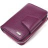 Вертикальний жіночий гаманець фіолетового кольору з натуральної шкіри флотар CANPELLINI (2421601) - 1