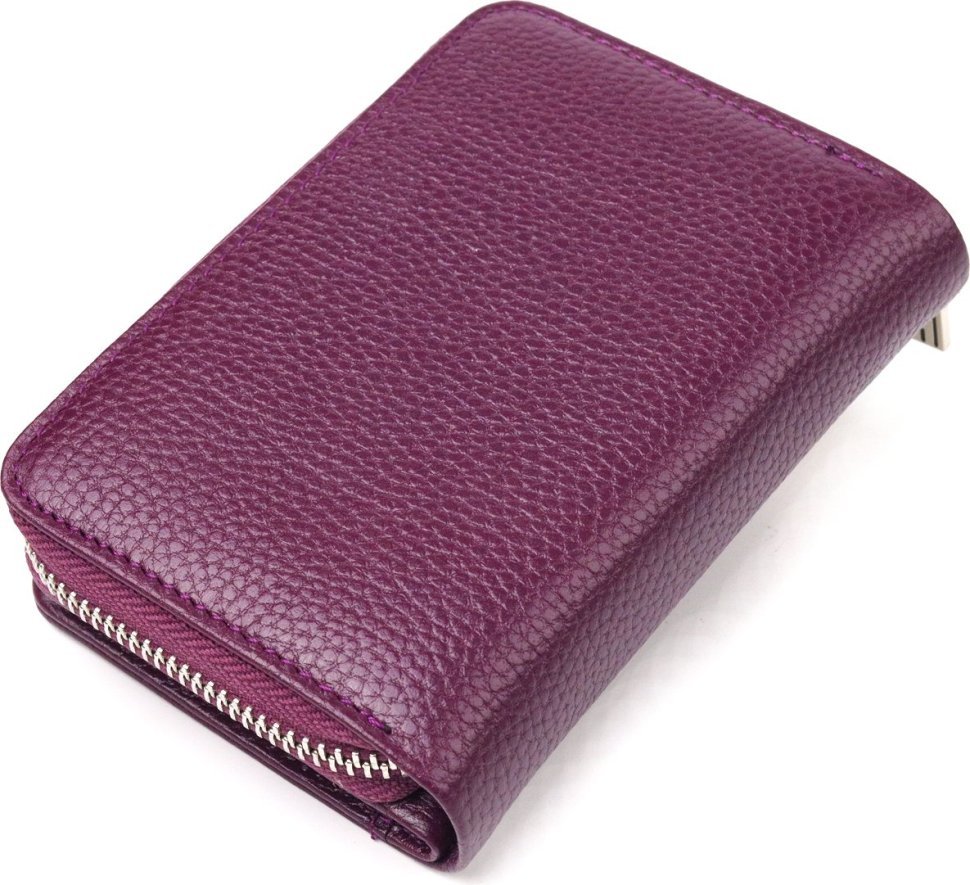 Вертикальний жіночий гаманець фіолетового кольору з натуральної шкіри флотар CANPELLINI (2421601)