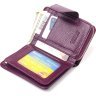 Вертикальный женский кошелек фиолетового цвета из натуральной кожи флотар CANPELLINI (2421601) - 4
