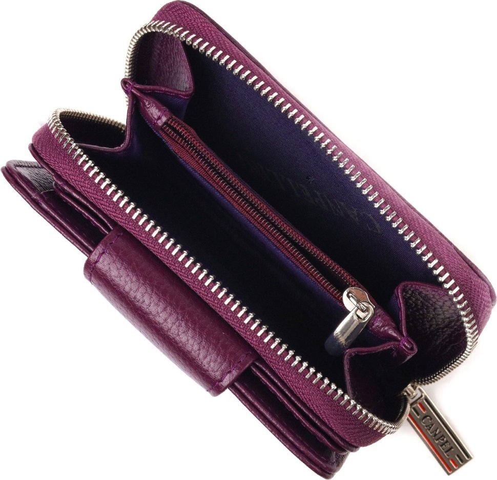 Вертикальный женский кошелек фиолетового цвета из натуральной кожи флотар CANPELLINI (2421601)