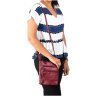 Жіноча наплечна сумка з натуральної шкіри червоного кольору Visconti Slim Bag 68810 - 2