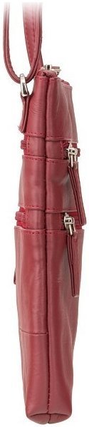 Жіноча наплечна сумка з натуральної шкіри червоного кольору Visconti Slim Bag 68810