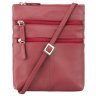 Жіноча наплечна сумка з натуральної шкіри червоного кольору Visconti Slim Bag 68810 - 6