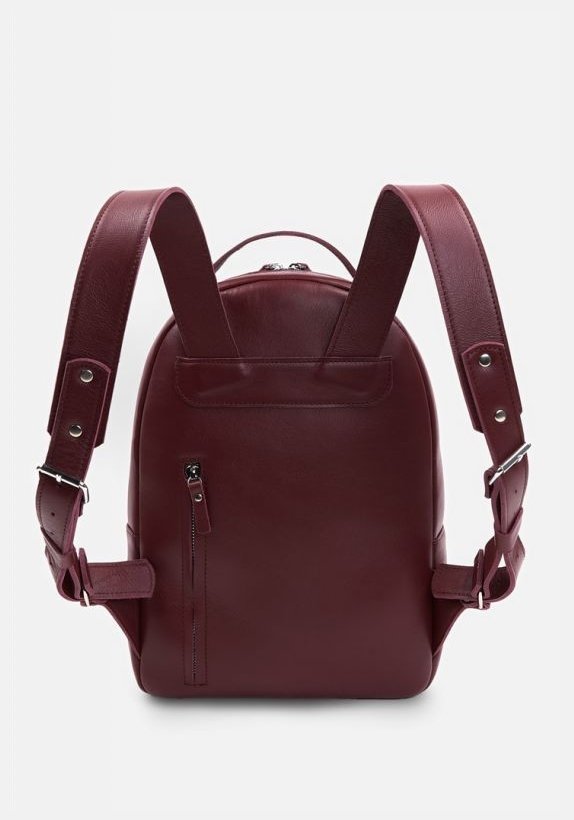 Марсаловый женский рюкзак из гладкой кожи на молнии BlankNote Groove M 79010 modnotak фото №3