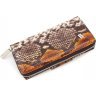 Жіночий горизонтальний гаманець коричневого кольору із лакової шкіри під змію KARYA (19590) - 7