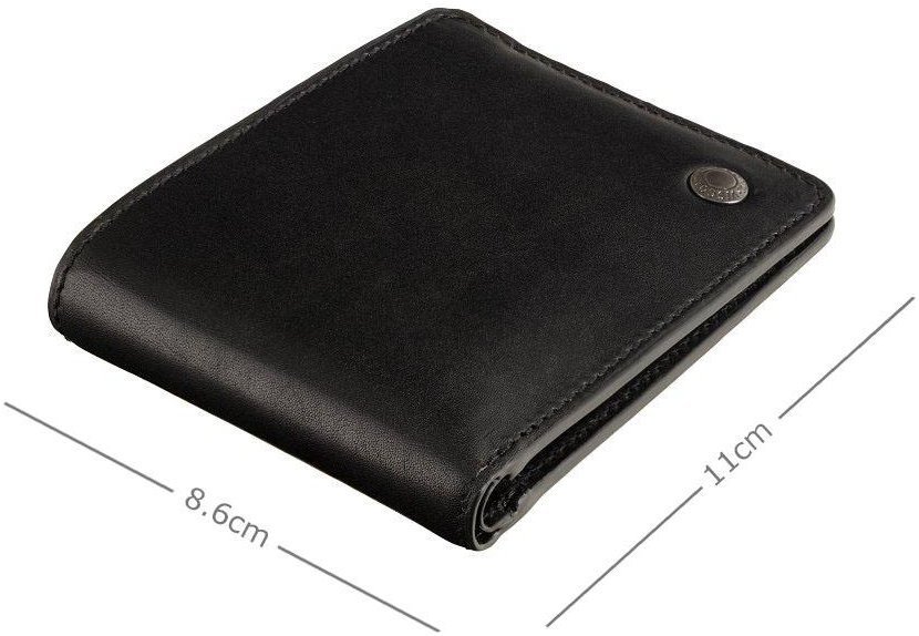 Классическое мужское портмоне из гладкой кожи черного цвета с RFID - Visconti Girard 69210