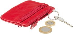 Женская красная ключница из натуральной кожи на молнии Visconti 69310