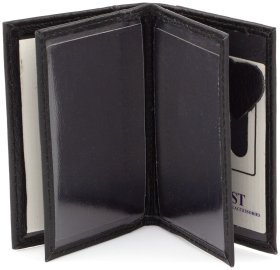 Черная обложка под документы из натуральной качественной кожи ST Leather (14009)