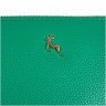 Вместительный женский кошелек из фактурной кожи зеленого цвета на молнии Ashwood 69610 - 4