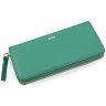 Місткий жіночий гаманець із фактурної шкіри зеленого кольору на блискавці Ashwood 69610 - 4