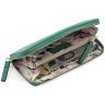 Місткий жіночий гаманець із фактурної шкіри зеленого кольору на блискавці Ashwood 69610 - 5