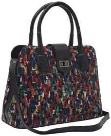 Вместительная женская сумка из натуральной кожи с ярким принтом Desisan 79810