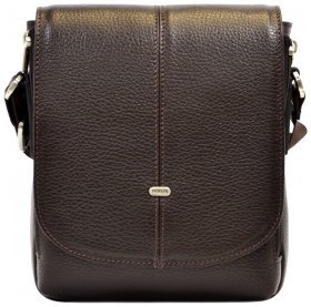 Коричнева чоловіча сумка-планшет із зернистої шкіри DESISAN 80211