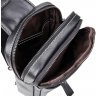 Стильный кожаный мужской мини слинг-рюкзак черного цвета на одной шлейке John McDee (19713) - 6