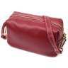 Женская сумка из натуральной кожи бордового цвета на плечо или на запястье Vintage 2422274 - 1