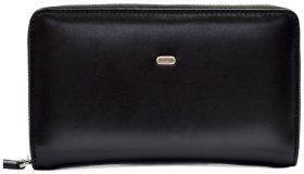 Чоловіча барсетка-клатч із натуральної шкіри гладкого типу в чорному кольорі DESISAN 80711