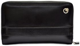 Чоловіча барсетка-клатч із натуральної шкіри гладкого типу в чорному кольорі DESISAN 80711