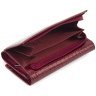 Червоний жіночий лакований гаманець середнього розміру з натуральної шкіри під рептилію ST Leather 70811 - 5