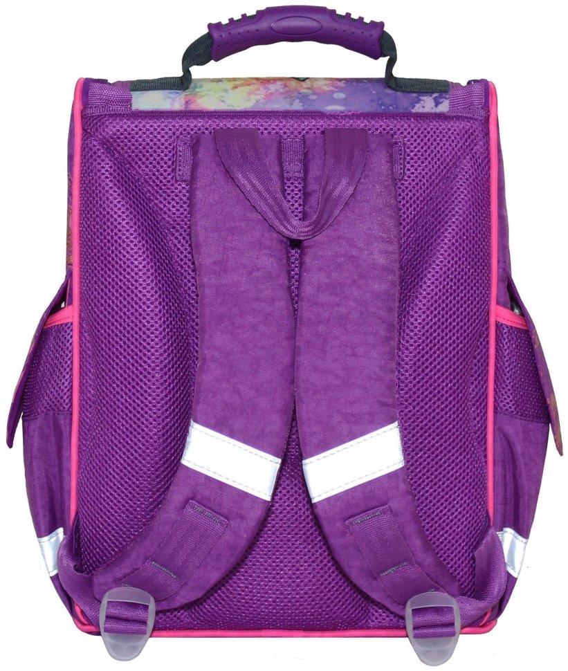 Школьный рюкзак для девочки с фонариком фиолетового цвета принт единорожки Bagland 111111 modnotak фото №2