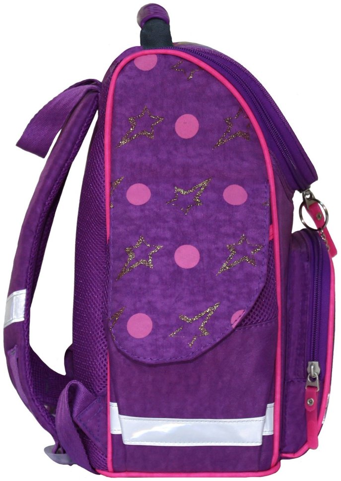 Школьный рюкзак для девочки с фонариком фиолетового цвета принт единорожки Bagland 111111 modnotak фото №3