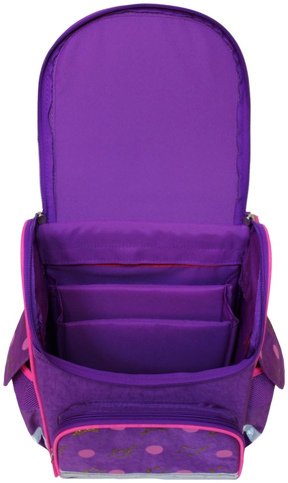 Школьный рюкзак для девочки с фонариком фиолетового цвета принт единорожки Bagland 111111 modnotak фото №5