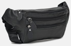 Чоловіча маленька сумка-бананка з натуральної шкіри на блискавці Borsa Leather (15617)