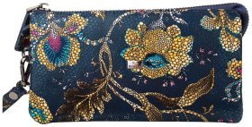 Женский кожаный клатч с красивым цветочным принтом Desisan 81311