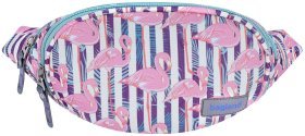 Поясна сумка бананка з прогумованого текстилю з принтом фламінго Bagland 111411
