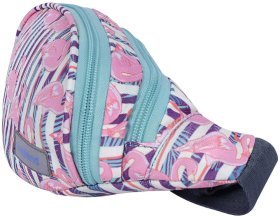 Поясна сумка бананка з прогумованого текстилю з принтом фламінго Bagland 111411