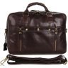 Крупная мужская сумка из качественной кожи коричневого цвета VINTAGE STYLE (14239) - 4