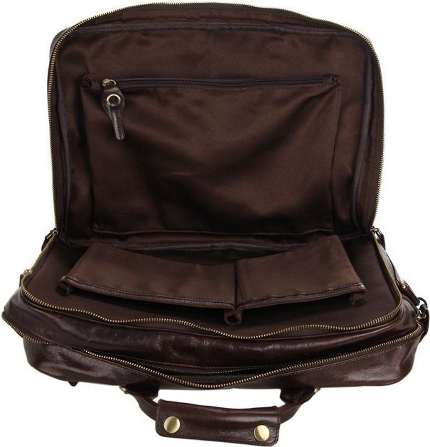Велика чоловіча сумка з якісної шкіри коричневого кольору VINTAGE STYLE (14239)