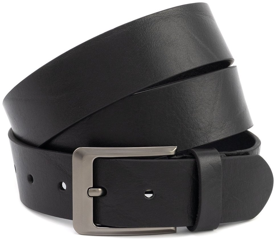 Чоловічий шкіряний широкий ремінь батал із збільшеною довжиною до 145 см. Gherardini 45061 (Італійська шкіра чорного кольору) modnotak фото №1