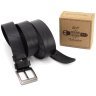 Чоловічий шкіряний широкий ремінь батал із збільшеною довжиною до 145 см. Gherardini 45061 (Італійська шкіра чорного кольору) modnotak фото - 5