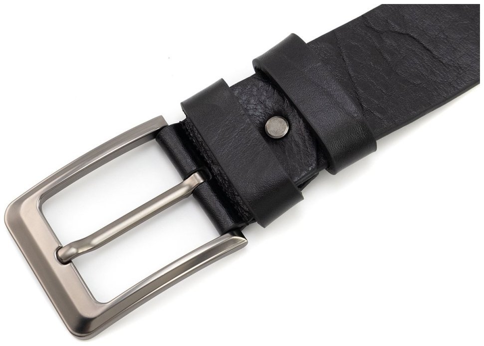 Чоловічий шкіряний широкий ремінь батал із збільшеною довжиною до 145 см. Gherardini 45061 (Італійська шкіра чорного кольору) modnotak фото №2