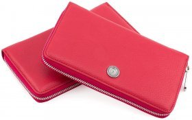 Великий гаманець рожевого кольору зі шкіри KARYA (1072-040)